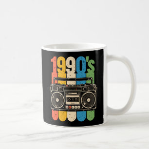 Retro draagbare stereocassettespeler uit de jaren koffiemok
