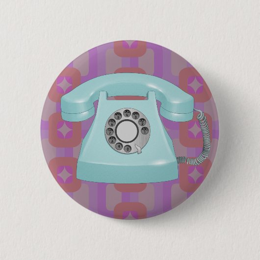 Retro draaischijftelefoon ronde button 5,7 cm (Voorkant)
