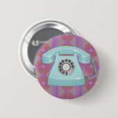 Retro draaischijftelefoon ronde button 5,7 cm (Voorkant /achterkant)