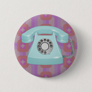 Retro draaischijftelefoon ronde button 5,7 cm