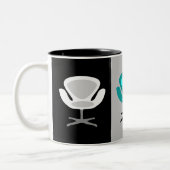 Retro draaistoelen tweekleurige koffiemok (Links)