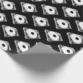 Retro Draaitafel Grafisch in Wit Cadeaupapier (Hoek)