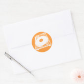 Retro Draaitafel Grafisch in Wit Ronde Sticker (Envelop)