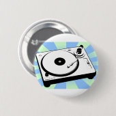 Retro Draaitafel Ronde Button 5,7 Cm (Voorkant /achterkant)