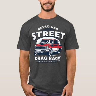 RETRO DRAG RACE AUTO CARTOON T-SHIRT