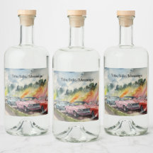 Retro Drag Racing Waterverf Art Print