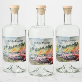 Retro Drag Racing Waterverf Art Print Likeurfles Etiket