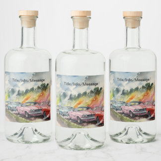 Retro Drag Racing Waterverf Art Print Likeurfles Etiket