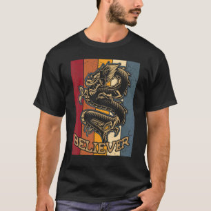 Retro Dragon Stel je voor Chinees Dragon Belie T-shirt