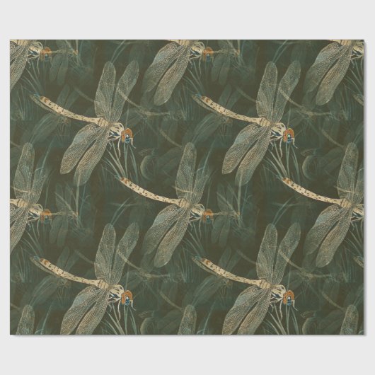 Retro Dragonflies Cadeaupapier (Vlak)
