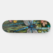 Retro Dragonfly boho bloemen botanische vlek glas Persoonlijk Skateboard (Horizontaal)