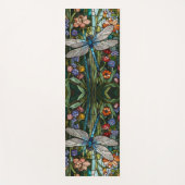 Retro Dragonfly boho bloemen botanische vlek glas Yogamat (Voorkant)