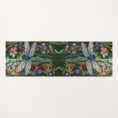 Retro Dragonfly boho bloemen botanische vlek glas Yogamat (Voorkant (horizontaal))