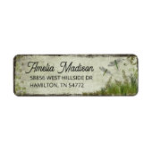 Retro Dragonfly Botanical Return Address Labels (Voorkant)
