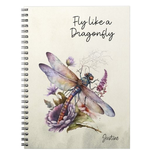 Retro Dragonfly Notitieboek (Voorkant)
