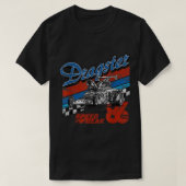 Retro Dragster raceband warmloopauto T-shirt (Design voorkant)