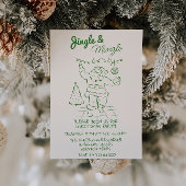 Retro Drawn Jingle & Mingle Kerstfeest Kaart