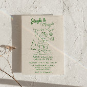 Retro Drawn Jingle & Mingle Kerstfeest Kaart