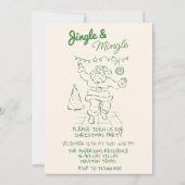 Retro Drawn Jingle & Mingle Kerstfeest Kaart (Voorkant)