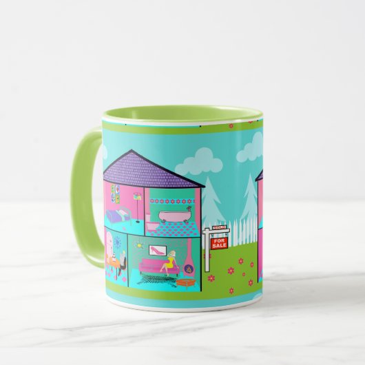 Retro Dream House Mok (Voorkant links)