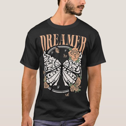 Retro Dreamweaver Butterfly 90's Style Lo T-shirt (Voorkant)