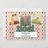 Retro Drie foto's Noel Bericht Feestdagenkaart (Voorkant)