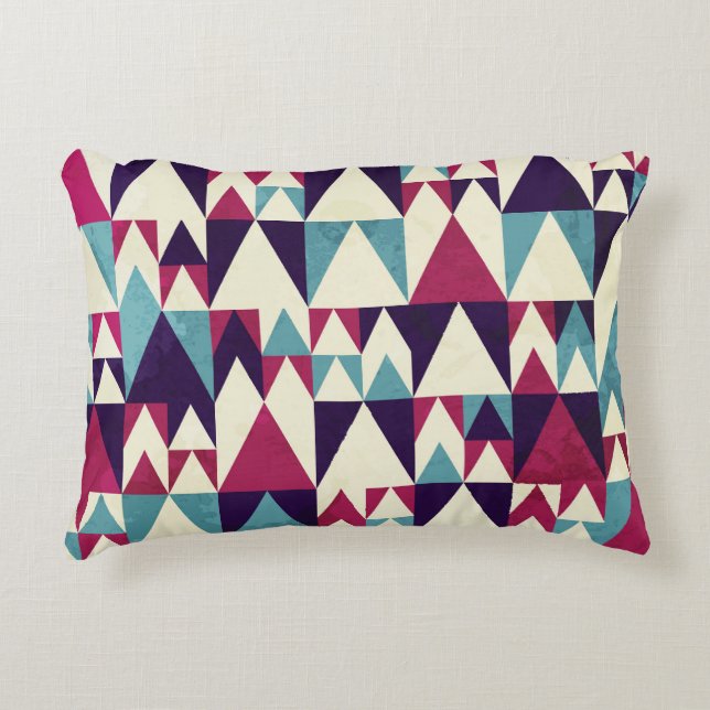 Retro driehoek geometrisch naadloos patroon accent kussen (Voorkant)