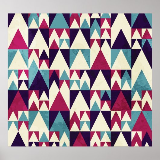 Retro driehoek geometrisch naadloos patroon poster (Voorkant)