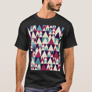 Retro driehoek geometrisch naadloos patroon t-shirt