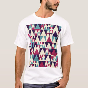 Retro driehoek geometrisch naadloos patroon t-shirt