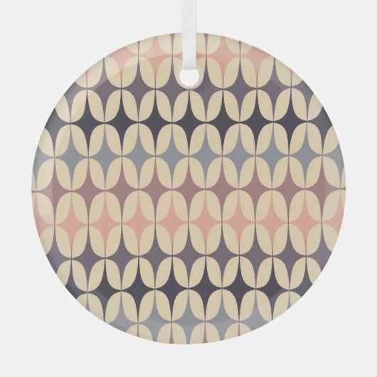 Retro driehoeken Abstract geometrisch patroon Glas Ornament (Voorkant)