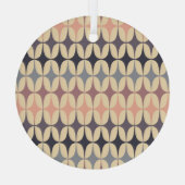 Retro driehoeken Abstract geometrisch patroon Glas Ornament (Achterkant)