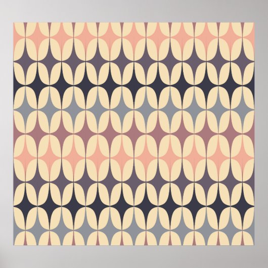 Retro driehoeken Abstract geometrisch patroon Poster (Voorkant)