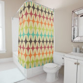 Retro driehoeken: Geometrische patroon Throwback Douchegordijn (In situ)