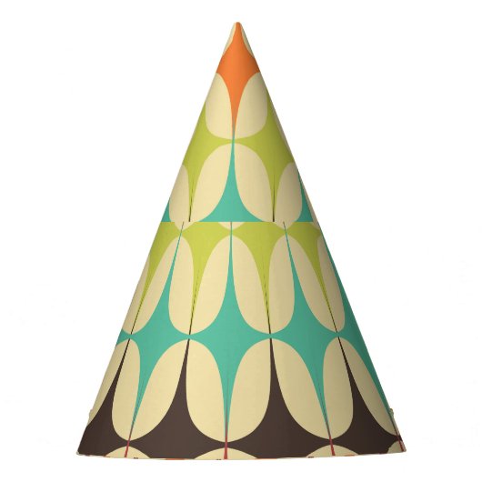 Retro driehoeken: Geometrische patroon Throwback Feesthoedjes (Voorkant)