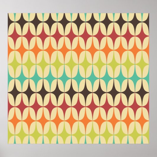 Retro driehoeken: Geometrische patroon Throwback Poster (Voorkant)