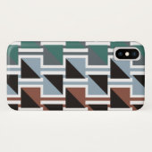 Retro driehoekpatroon en geometrische vierkantjes Case-Mate iPhone case (Achterkant (horizontaal))