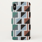 Retro driehoekpatroon en geometrische vierkantjes Case-Mate iPhone case (Achterkant)