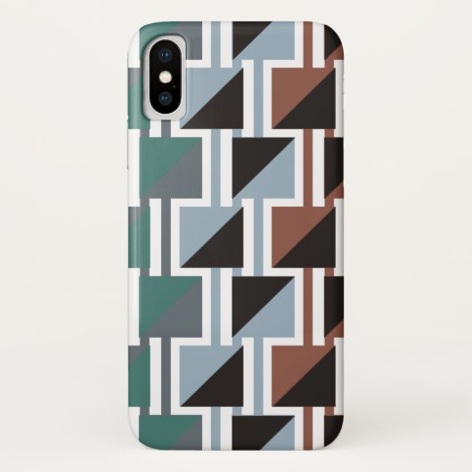 Retro driehoekpatroon en geometrische vierkantjes Case-Mate iPhone case (Achterkant)