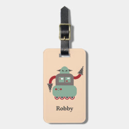 Retro Driller Robot - Aangepast Bagagelabel