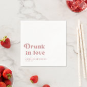 Retro Drink in Love Personalized Napkins Servet (Insitu)