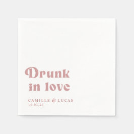 Retro Drink in Love Personalized Napkins Servet