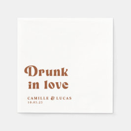 Retro Drink in Love Personalized Napkins Servet