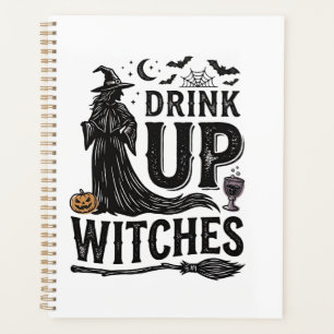 Retro Drink Op Heksen Halloween Shirt Ontwerp_1 Planner