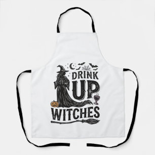 Retro Drink Op Heksen Halloween Shirt Ontwerp_1 Schort