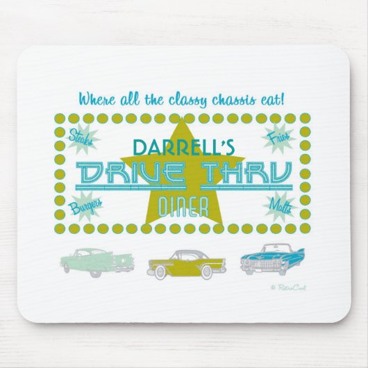 Retro Drive-Thru Diner (grn) Muismat (Voorkant)