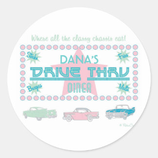Retro Drive-Thru Diner (PK) Ronde Sticker