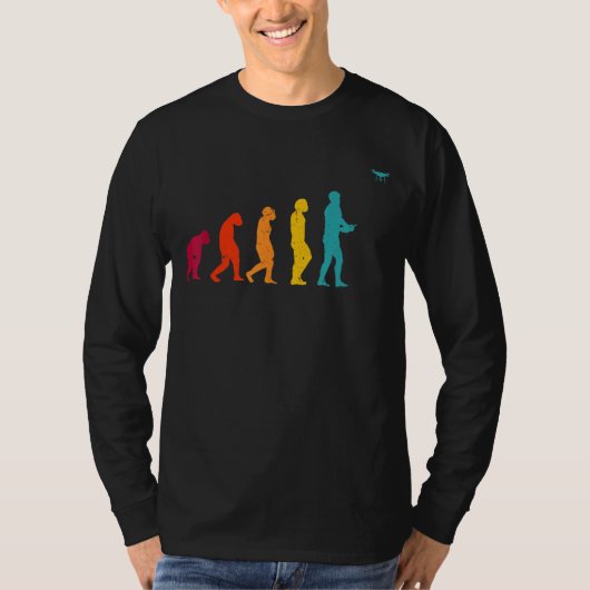 Retro Drone Evolution Drone Pilot Hobby Drone T-shirt (Voorkant)