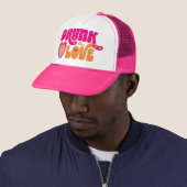 Retro Dronken in Love Bruid Trucker Pet (In situ)