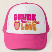 Retro Dronken in Love Bruid Trucker Pet (Voorkant)